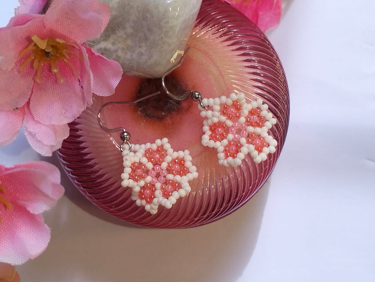 Sakura Blossom Earrings - Hypoallergenic Handcrafted Czech Glass